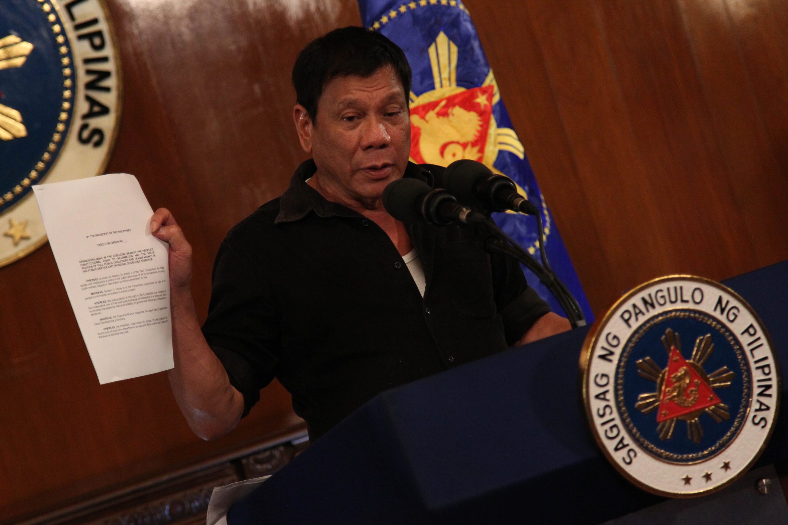 Duterte reviewing Freedom of Information EO