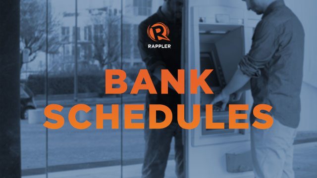 Bank schedules for EDSA Revolution anniversary, February 25, 2020