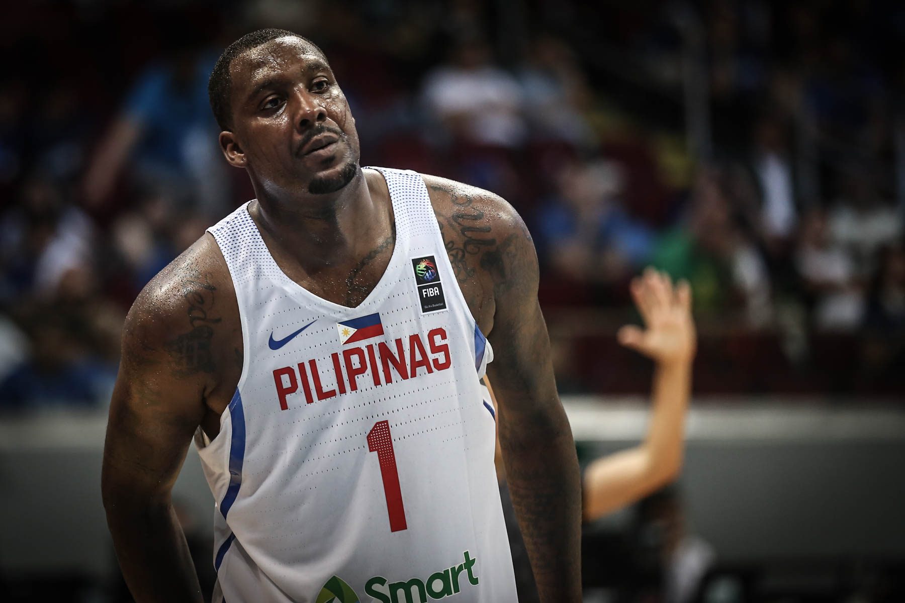 Andray Blatche feels the fatigue late in the game. Photo by Josh Albelda/Rappler 