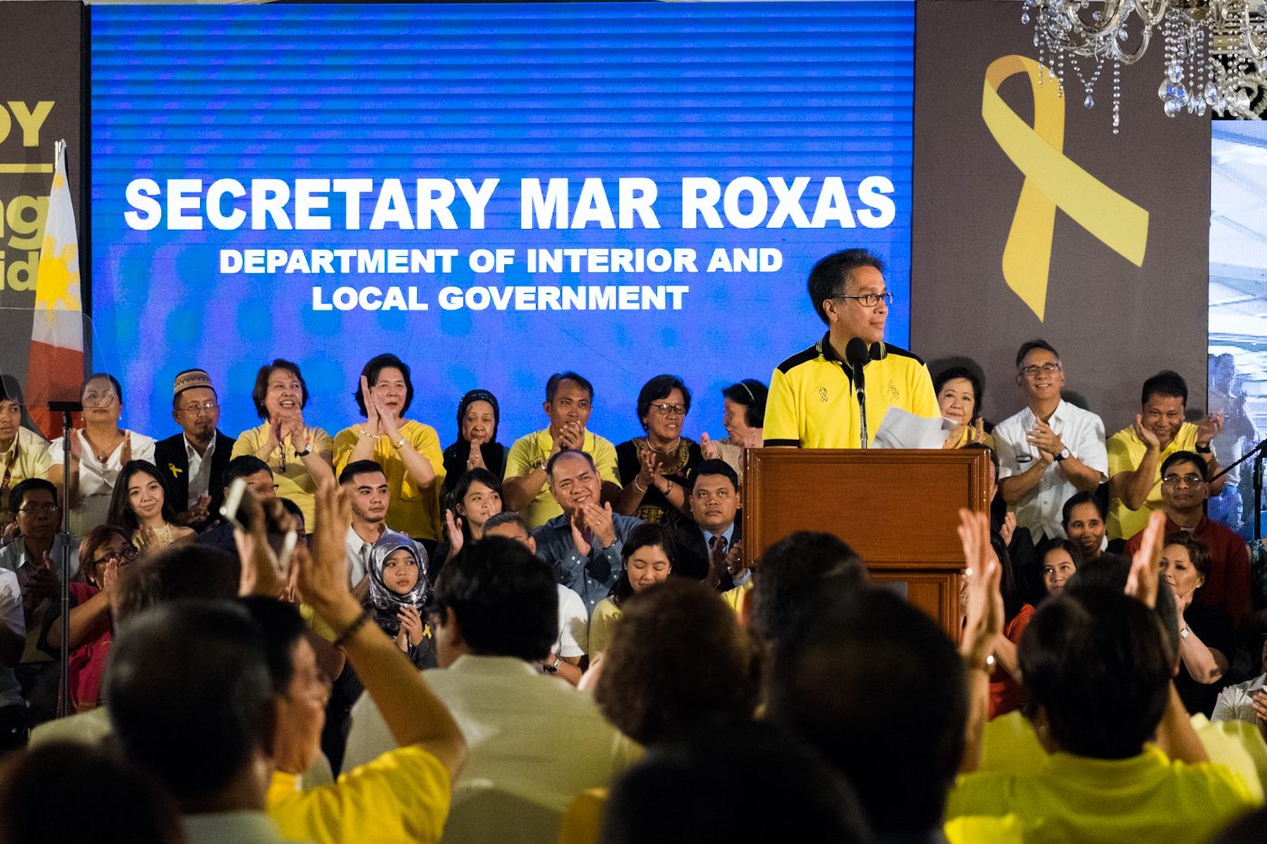 ROXAS NA. Mar Roxas declares that he will run for President in the upcoming national elections. He was endorsed by President Noynoy Aquino at Club Filipino on July 31, 2015.  Photo by Pat Nabong/Rappler  