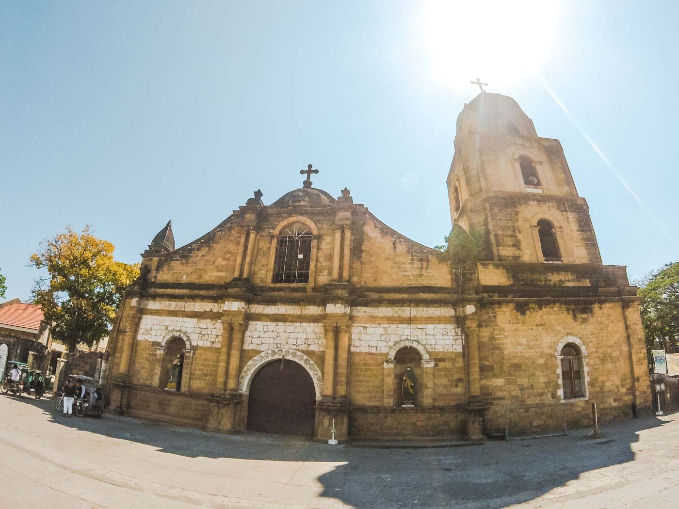 CENTURIES-OLD. One of the oldest churches in the country that was built in the year 1769, the "yellowish" Guimbal Church's walls are made from adobe, coral, and limestones. Photo by Carl Don Berwin/Rappler 