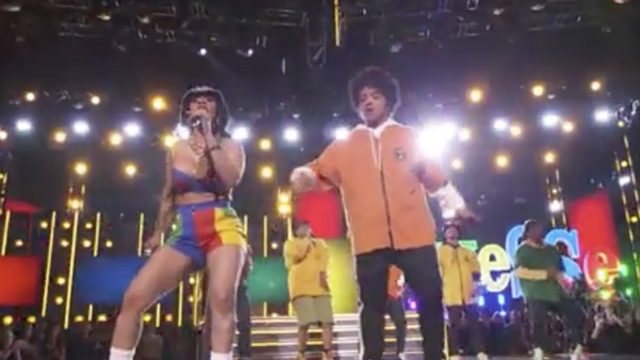 WATCH: Bruno Mars and Cardi B’s technicolor ’Finesse’ performance at the 2018 Grammys
