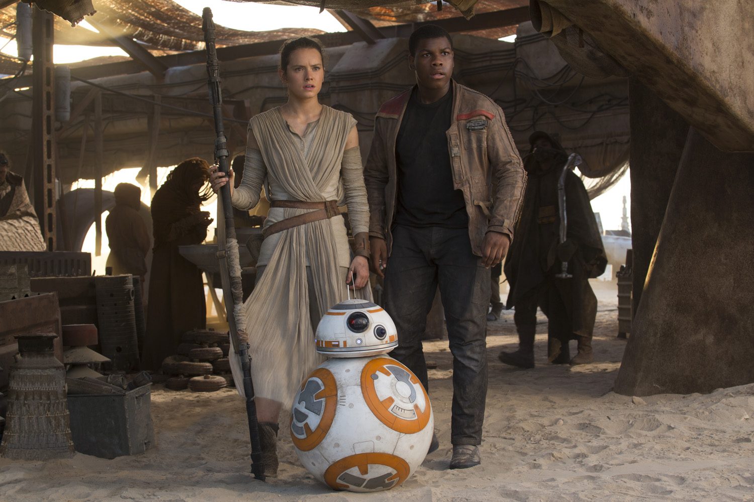 LOVE INTEREST. Rey's (Daisy Ridley) love interest in 'Star Wars: The Force Awakens' is Finn (John Boyega). Photo courtesy of Disney 