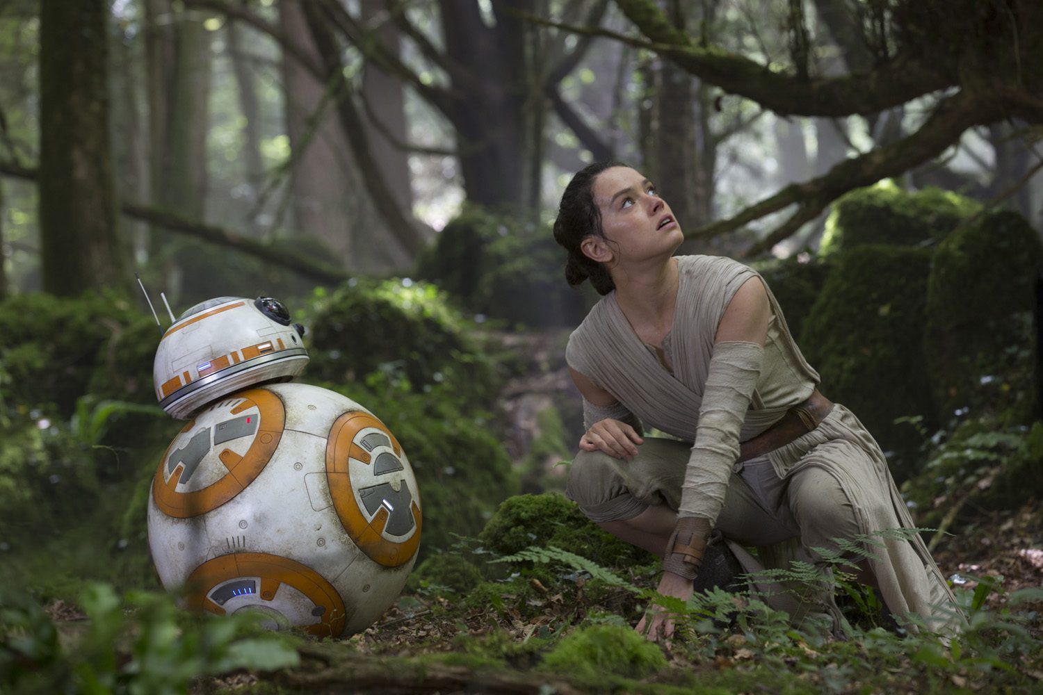 REY. Rey, played by Daisy Ridley, with BB-8 on 'Star Wars: The Force Awakens.' Photo courtesy of Disney 