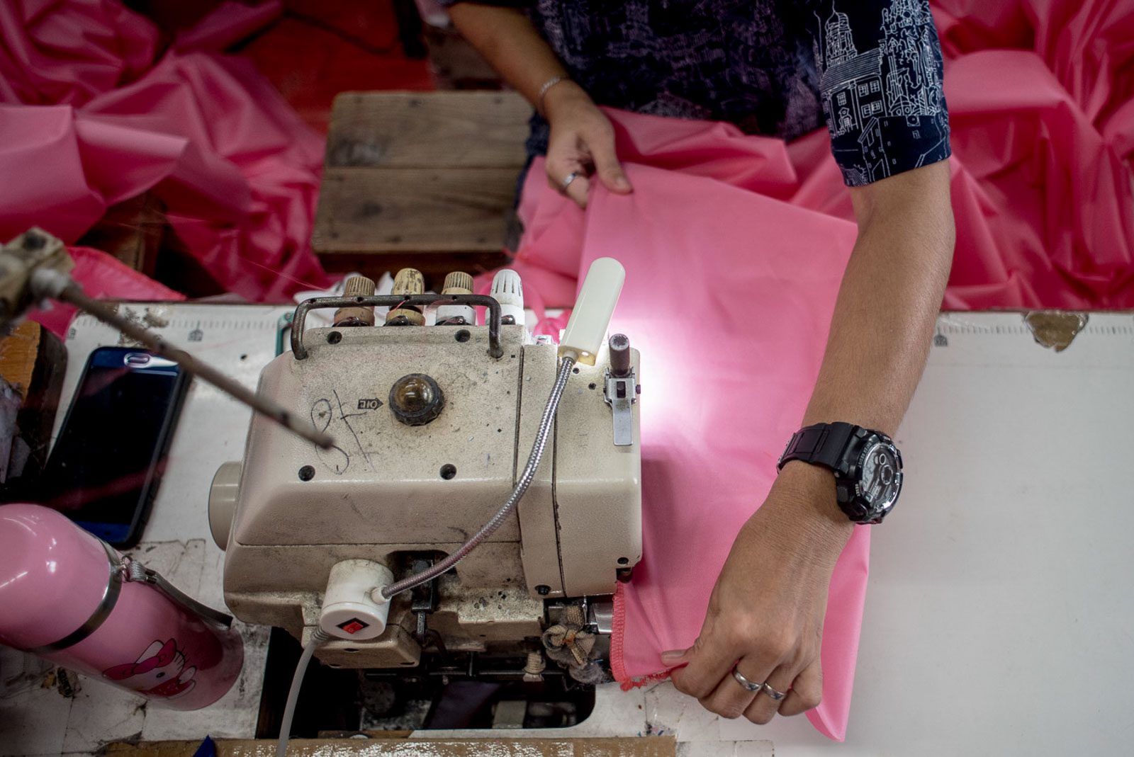 ENSURING QUALITY. The tailor shop tests their fabric with an autoclave machine to ensure that their suits are water-repellant and safe for reuse.  