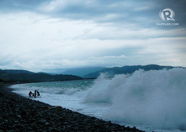 DARK AND DRAMATIC. During rainy season, Mabua’s big waves pound on the dark stones. Photo courtesy of Sheilamei Abellanoza and Gian Carlo Jubela 
