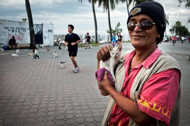STRAY CATS. It may as well be a case of the homeless feeding the homeless. Lito Eredia has over 20 pets, which remained unfed during the Papal visit.  