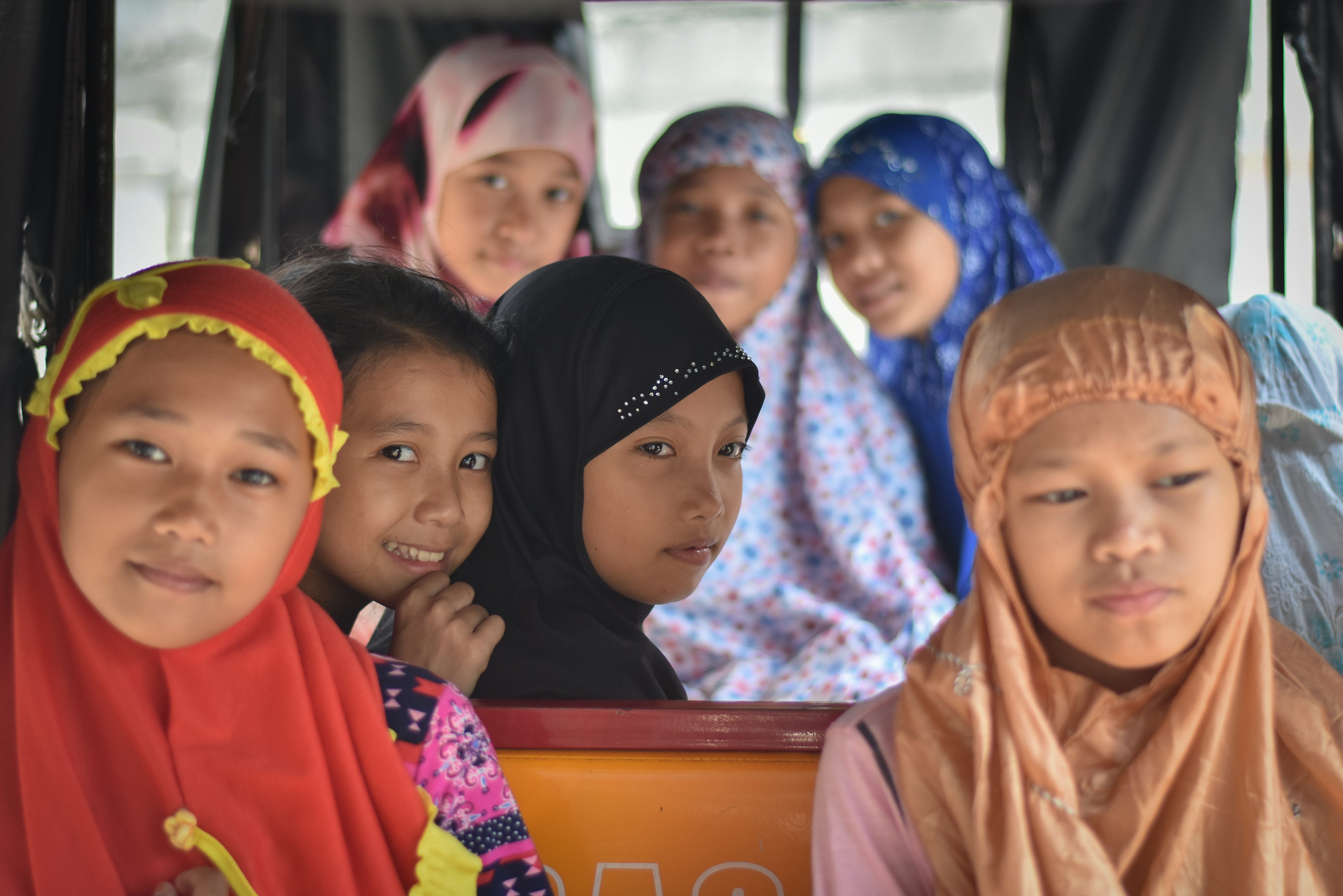 ENJOYING RAMADAN. 'If it's an ordinary day we only have eggs or sardines but during Ramadan we have meat, chicken, and bakas!' say these girls as they wait for the next prayer session.   