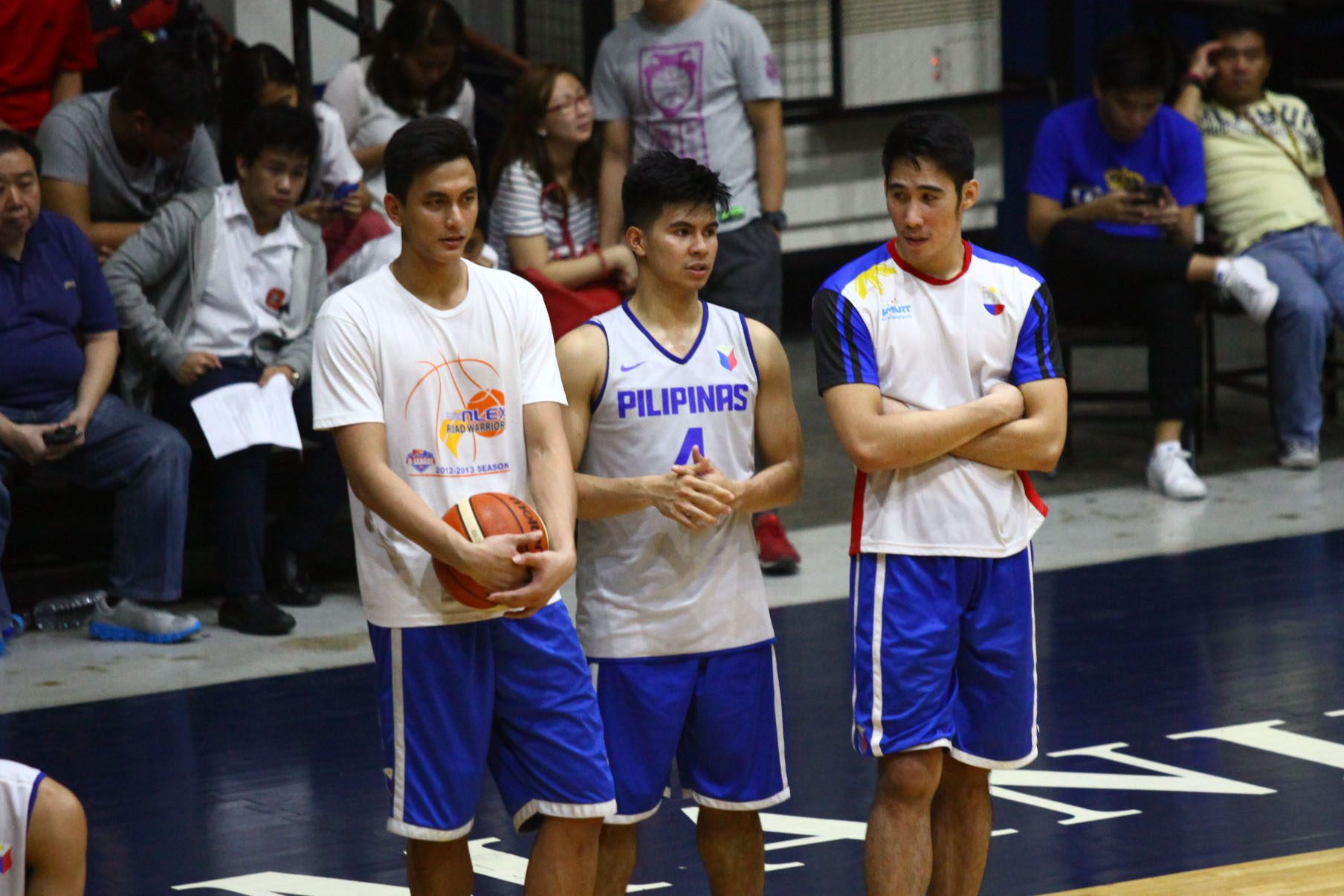 CADETS. (From left to right) Russel Escoto, Kiefer Ravena and Mac Belo help out their big brothers at Gilas Pilipinas. Photo by Josh Albelda/Rappler 