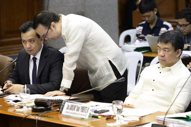 15TH HEARING. Senators Trillanes, Cayetano and Pimentel lead the 15th hearing into corruption allegations against Vice President Binay and his family. Photo by Mark Cristino/Rappler 