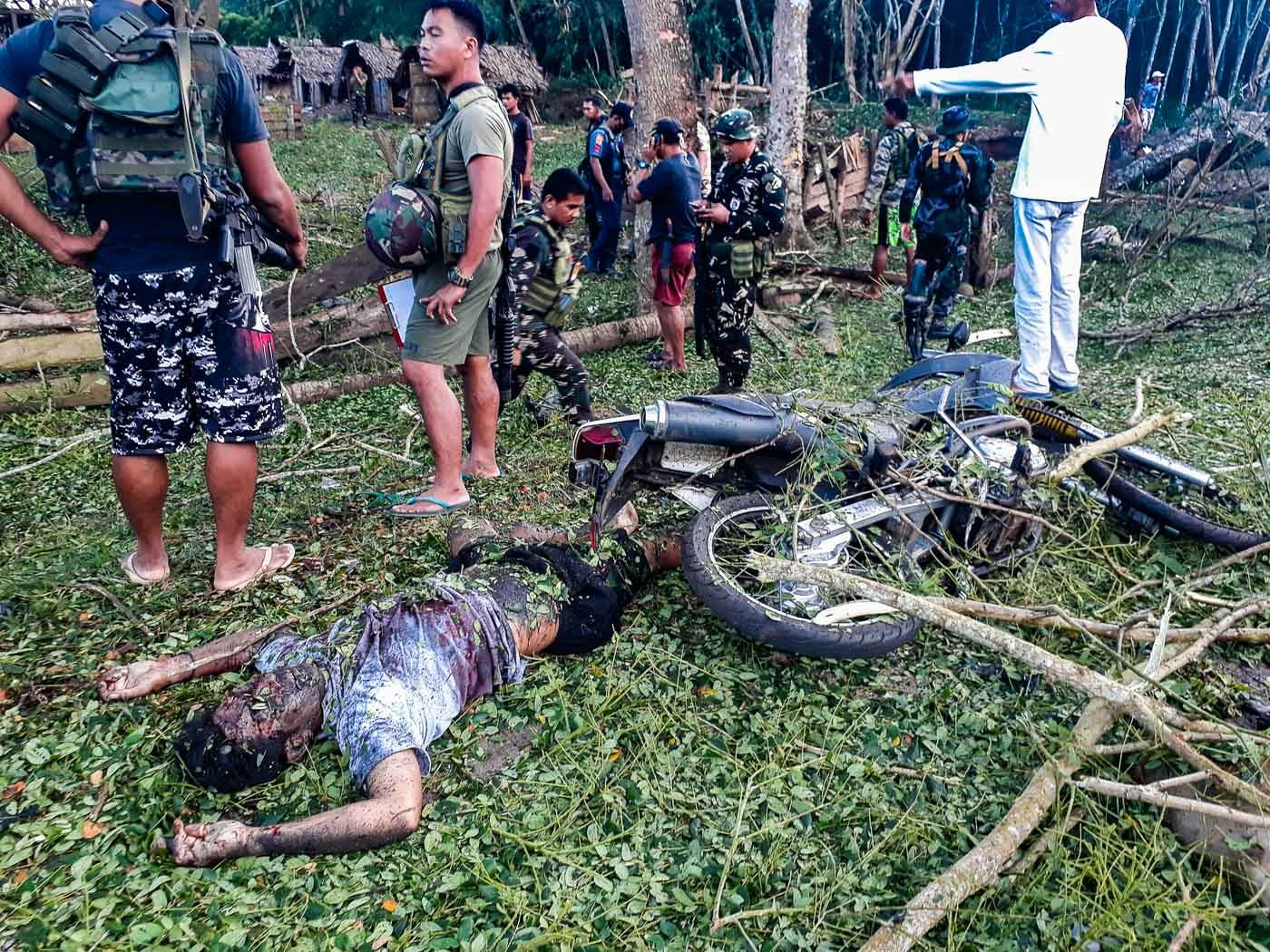 BASILAN BOMBING. A lifeless body is seen after an explosion occurred near the Magwakit Detachment in Barangay Colonia, Lamitan, Basilan, on July 31, 2018. Photo by Richard Falcatan/Rappler  