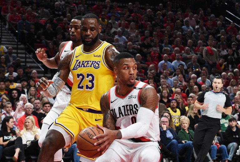 LeBron James shines, but Blazers spoil his Lakers debut with