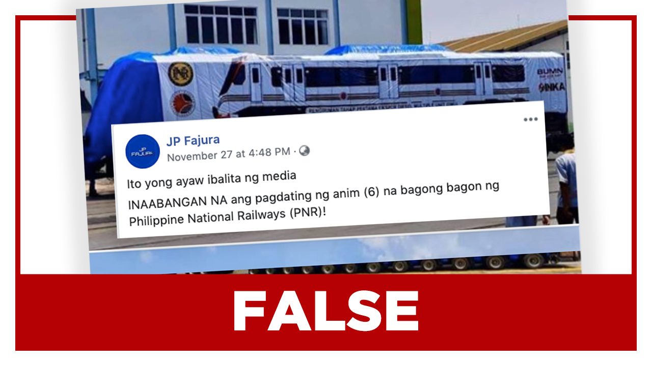 FALSE: Mainstream media ‘does not report’ on arrival of new PNR train sets