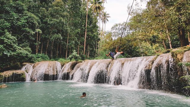 TAKE THE LEAP. Cambugahay Falls in Siquijor
 