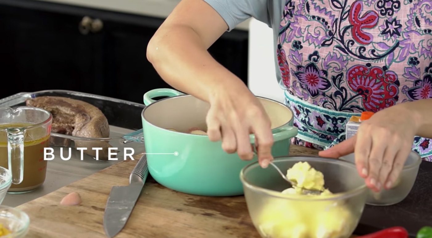 BUTTER...BUTTER...BUTTER. Why scrimp? Screenshot from the Judy Ann's Kitchen Youtube page 