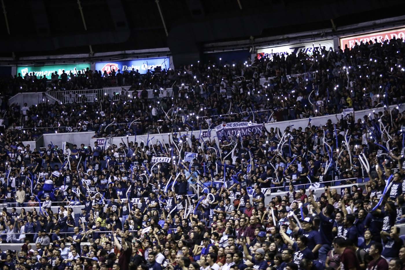 FULL HOUSE. Supporters fill the Araneta Coliseum in Quezon City during the do-or-die basketball match between the UP Fighting Maroons and Adamson University Soaring Falcons on November 28, 2018. Photo by Josh Albelda/Rappler   