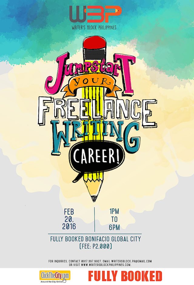 Invitation to a workshop: Jumpstart your freelance writing career