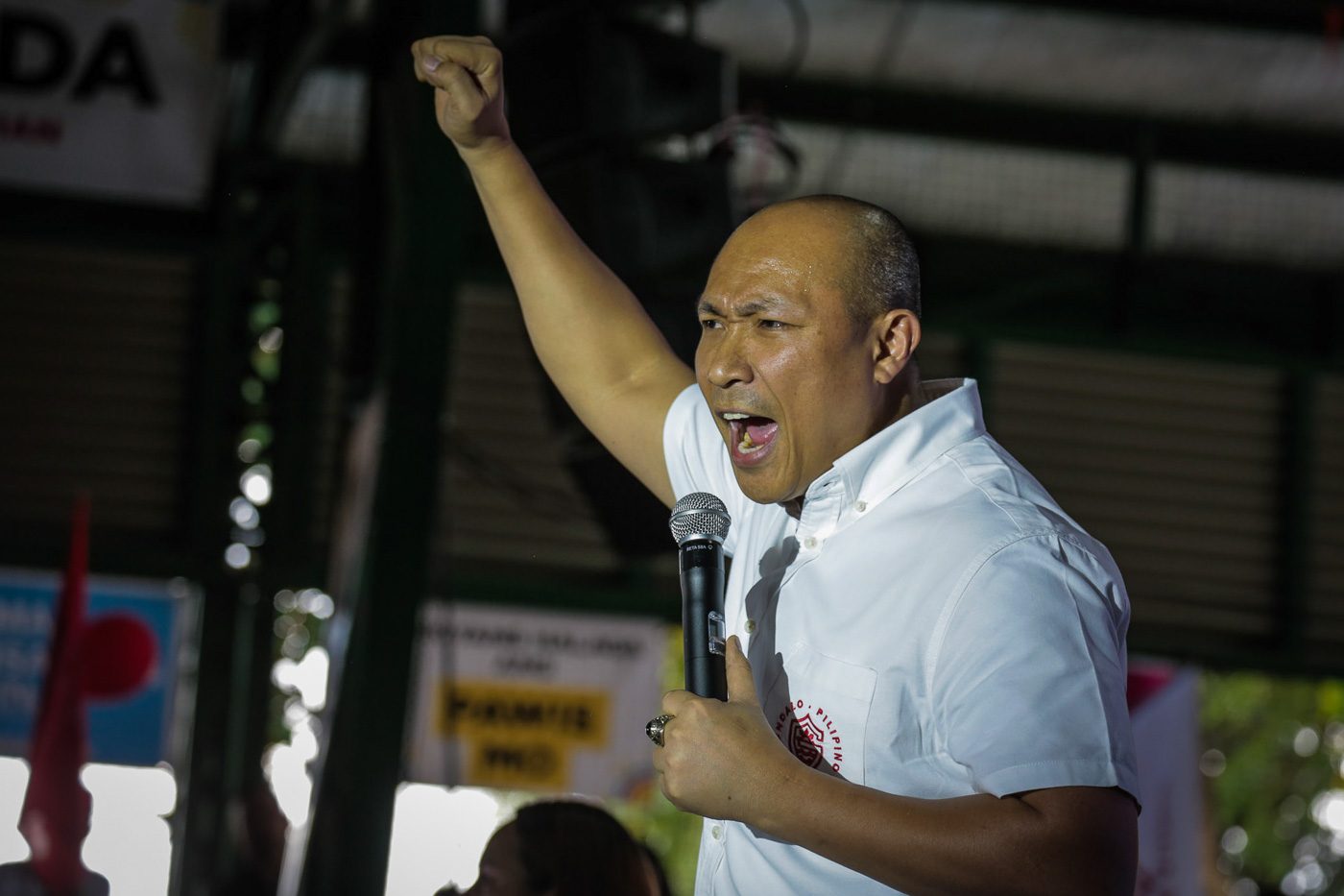 DEFIANT VOICE. This file photo shows Gary Alejano during a campaign sortie of Otso Diretso. File photo by Jire Carreon/Rappler  