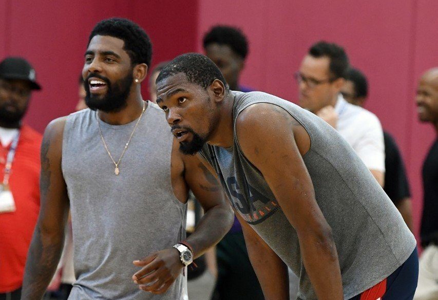 Nets show Durant in new No. 7 jersey, Irving working out