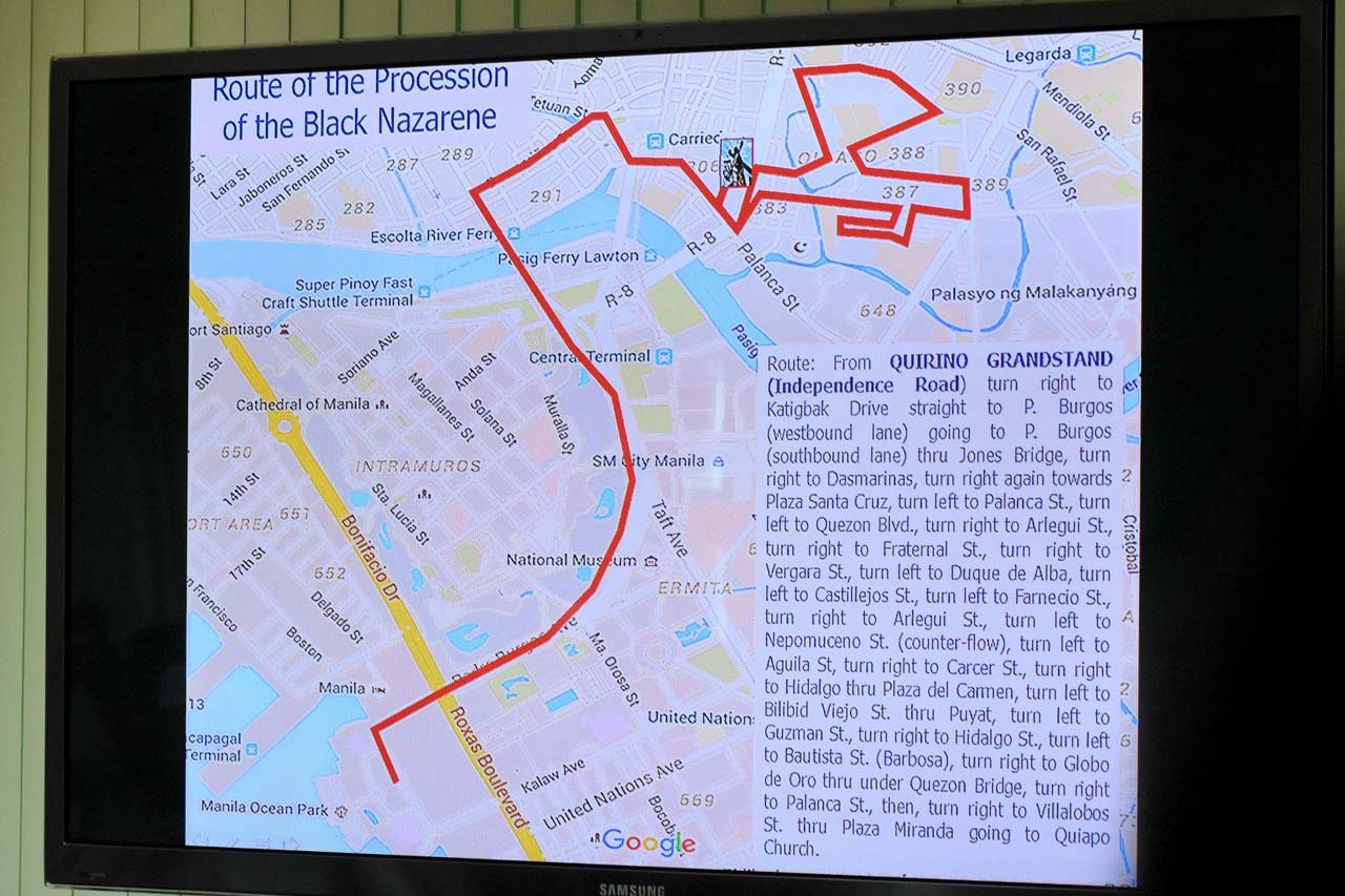 LOOK: Procession route for Nazareno 2018