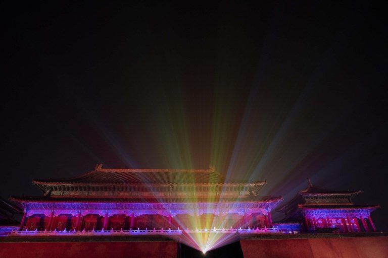 Beijing’s Forbidden City in historic light show