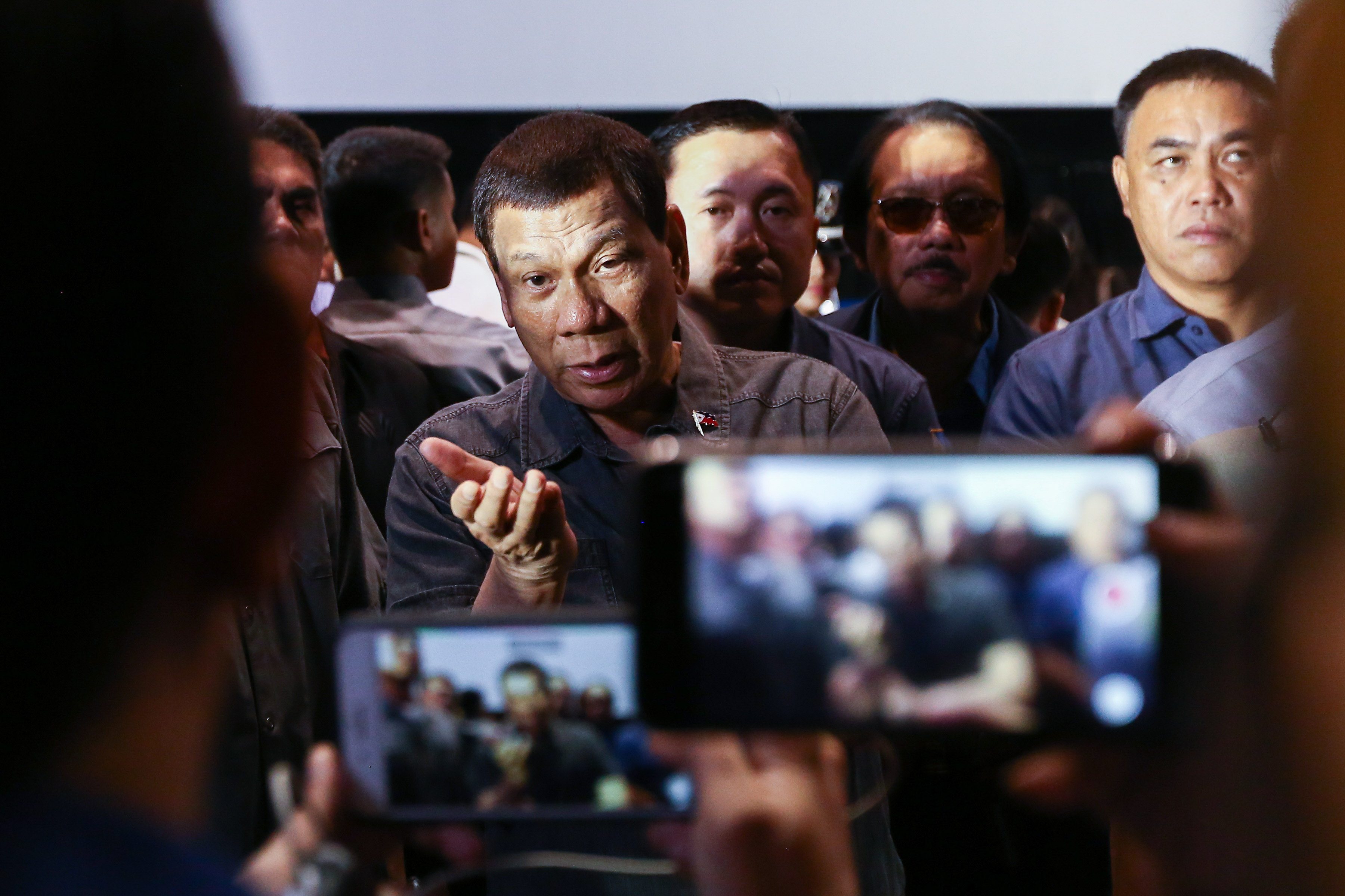 DUTERTE'S VERDICT. President Rodrigo Duterte in an interview with reporters on June 24, 2019, again downplays the sinking of Filipino fishing boat Gem-Ver as a 'maritime incident.' Malacañang photo
 