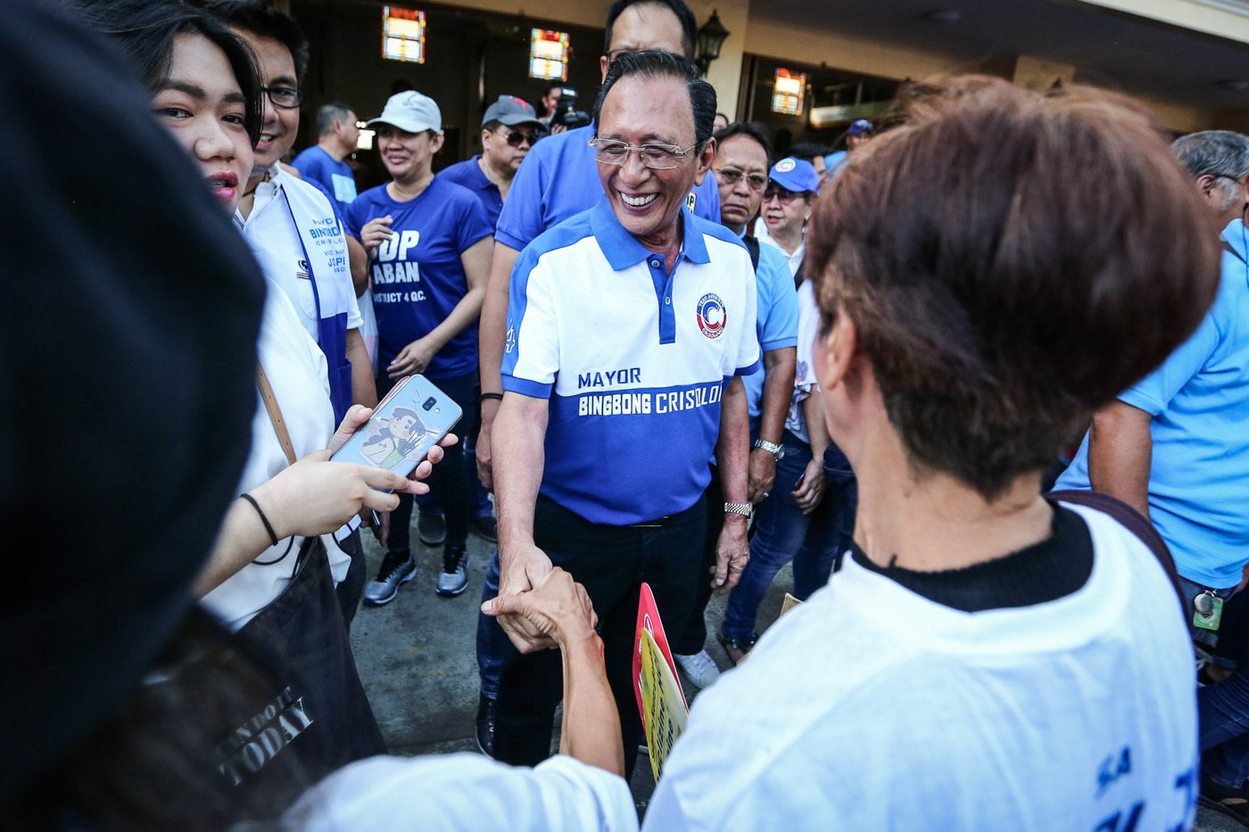 Quezon City mayoralty candidate Bingbong Crisologo lead a Unity Walk cum proclamation rally at the San Pedro Bautista Church on March 29, 2019. Photo by Jire Carreon/Rappler  