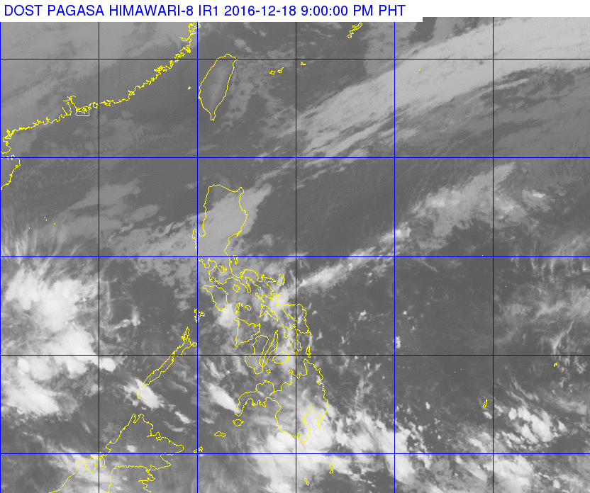Light-moderate rain in parts of PH on Monday