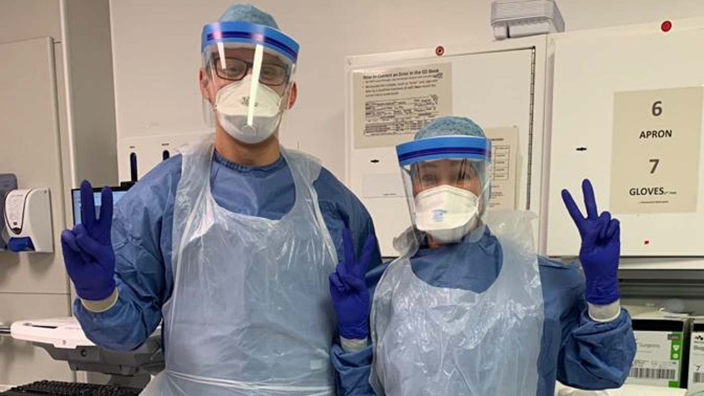 NEW PPEs. Under the UK's recently revised PPE policy following WHO guidelines, healthcare workers are required to wear long-sleeved gowns. Photo by Rodnie Oro 
