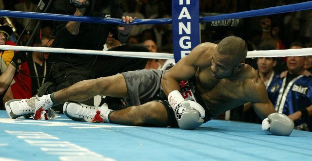 Roy Jones Jr. was seen as the infallible Superman of boxing until his knockout loss to Antonio Tarver. Though he wasn't shot physically, his mind never recovered. Photo by Gary C. Caskey/EPA