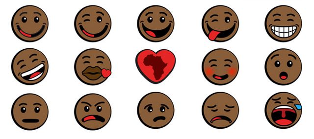 AFRICAN PRIDE. Black emojis from app developer Oju Africa.
