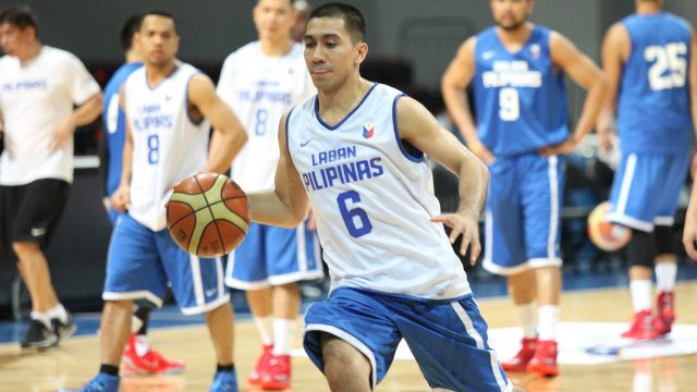 GIN-ERAL. Ginebra's court general LA Tenorio drives with the ball during Gilas' practice before their match vs the PBA All Stars. Photo by Josh Albelda/Rappler