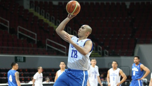 Gilas newcomer Paul Lee puts up a layup in practice