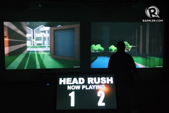 HEAD RUSH. Race through houses and forests in Head Rush to beat your opponent – but don't forget to duck! Photo by Vernise L. Tantuco/Rappler 