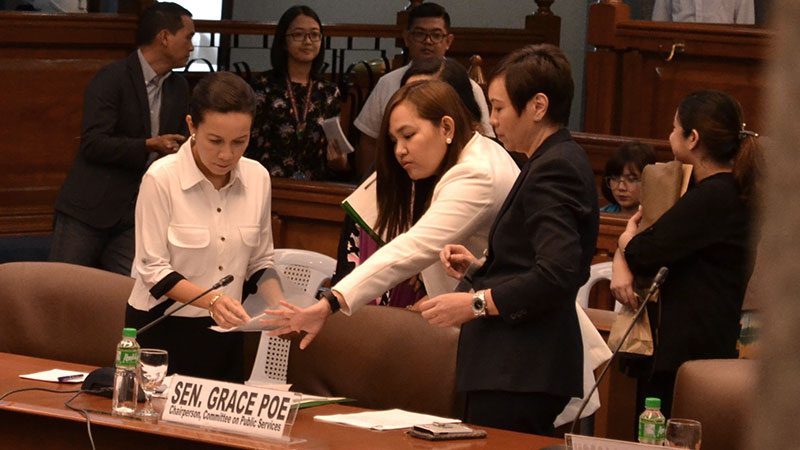 IMPROVEMENTS FIRST. Senator Grace Poe tells transportation, MMDA, and HPG officials that they should 'show improvements first' before emergency powers are granted. 