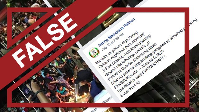 FALSE: Catholic priests ‘perform witchcraft’ to make Duterte die
