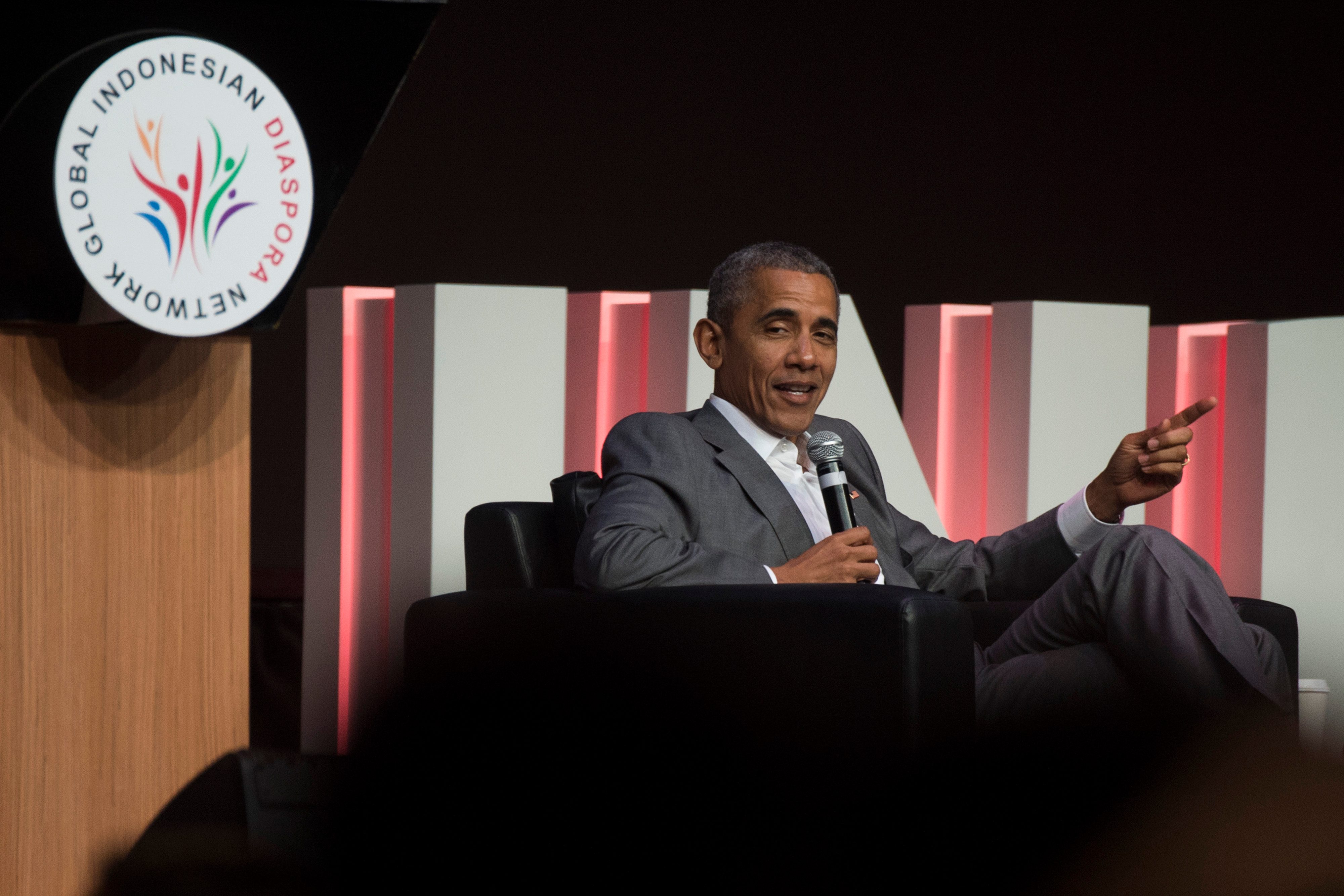 Obama mengatakan siap bekerja sama untuk memajukan kaum muda di Indonesia. Foto oleh Rosa Panggabean/Antara
 
