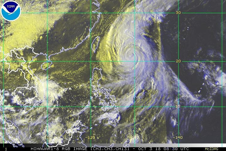 Typhoon Queenie weakens further, maintains direction