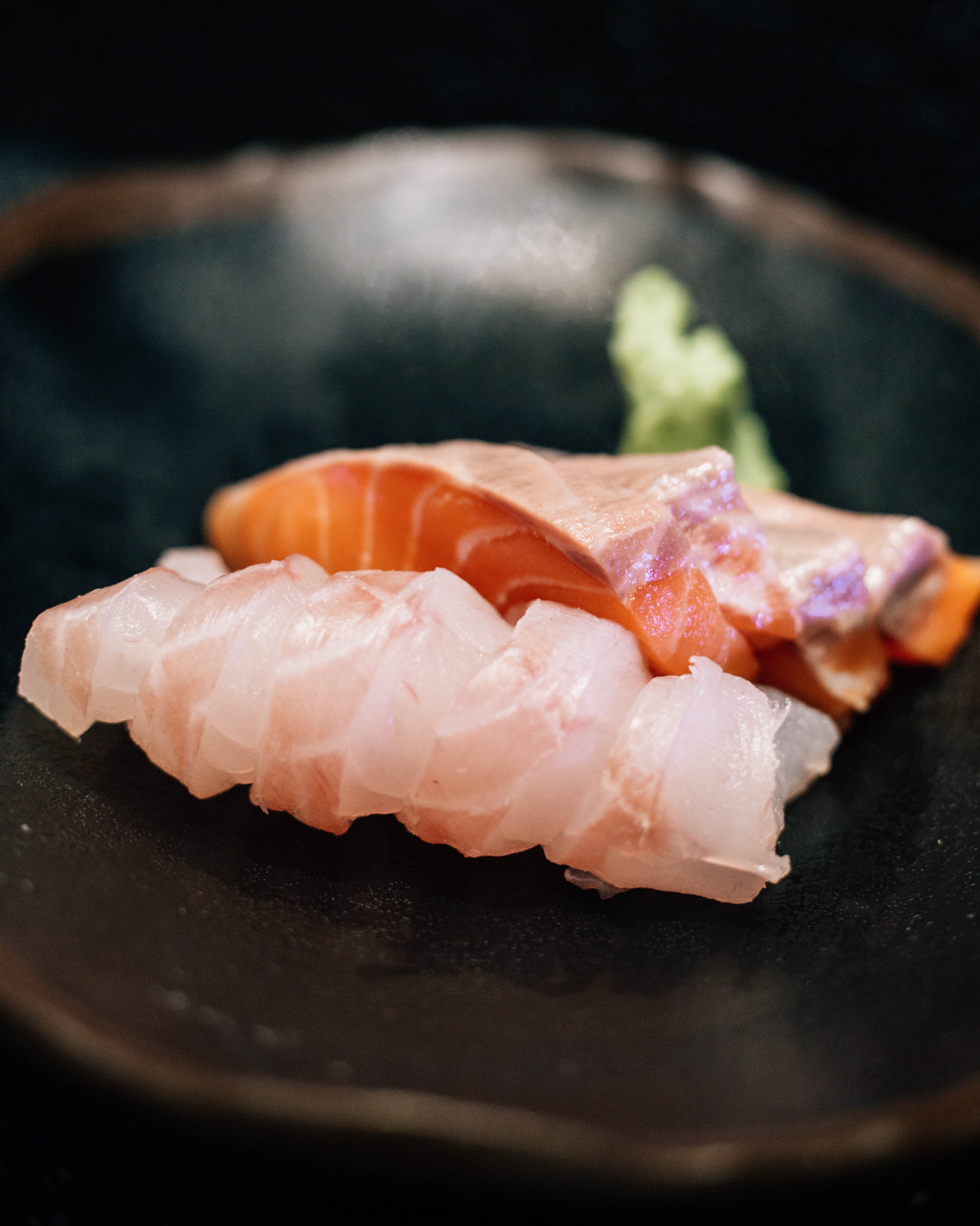 Sea bass and salmon sashimi 