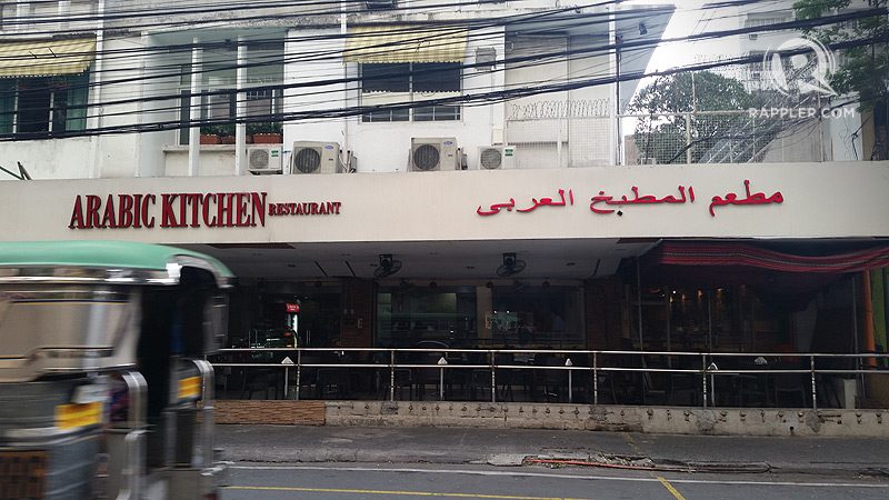 ARABIC KITCHEN. It is located in the heart of Ermita, once a prominent district of Manila