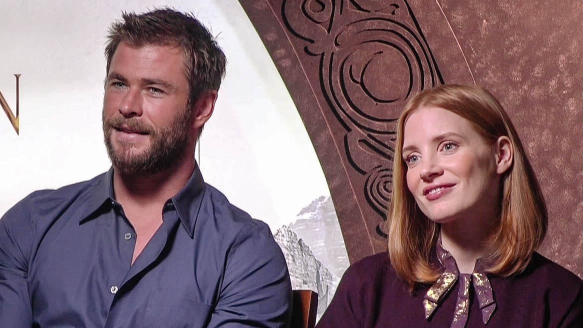 WATCH: Chris Hemsworth, Jessica Chastain talk betrayal and second chances