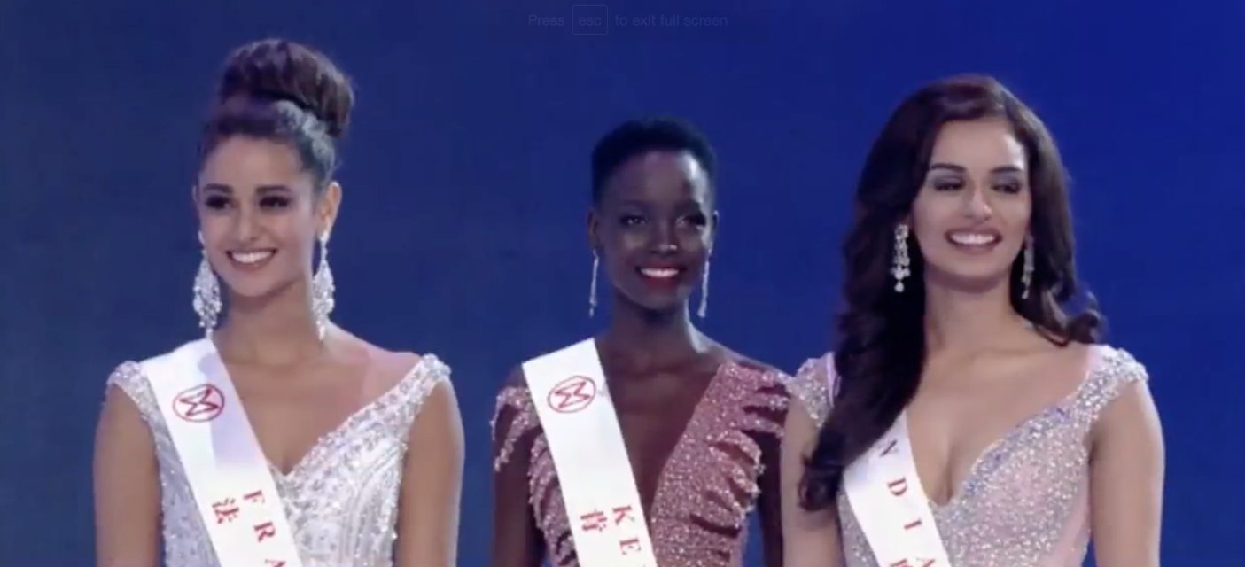 10 BESAR. Miss India, Kenya, dan Prancis lolos ke babak 10 besar Miss World 2017. Foto diambil dari screen shot Youtube. 