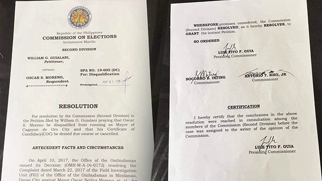 Cagayan de Oro Mayor Moreno slams ‘fake news’ on disqualification