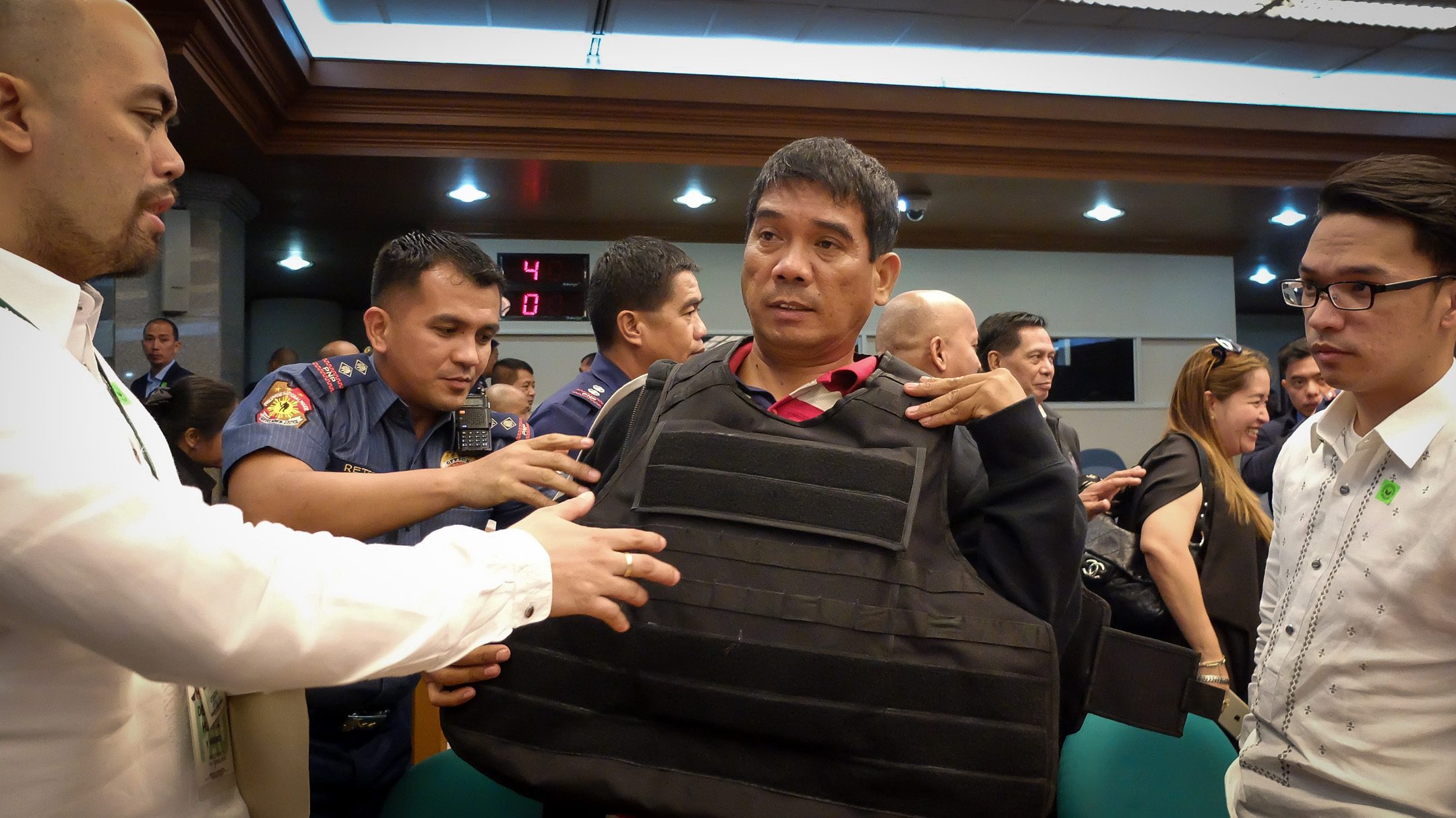 KEY WITNESS? Ronnie Dayan wears a bullet proof vest after the hearing. Photo by Joseph Vidal/PRIB 