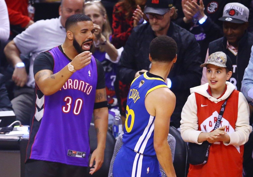 Raptors superfan Drake confronts Warriors stars