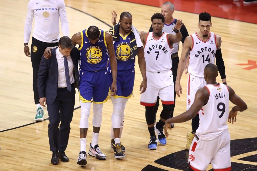 WATCH: Durant’s shock injury exit stuns NBA Finals rivals