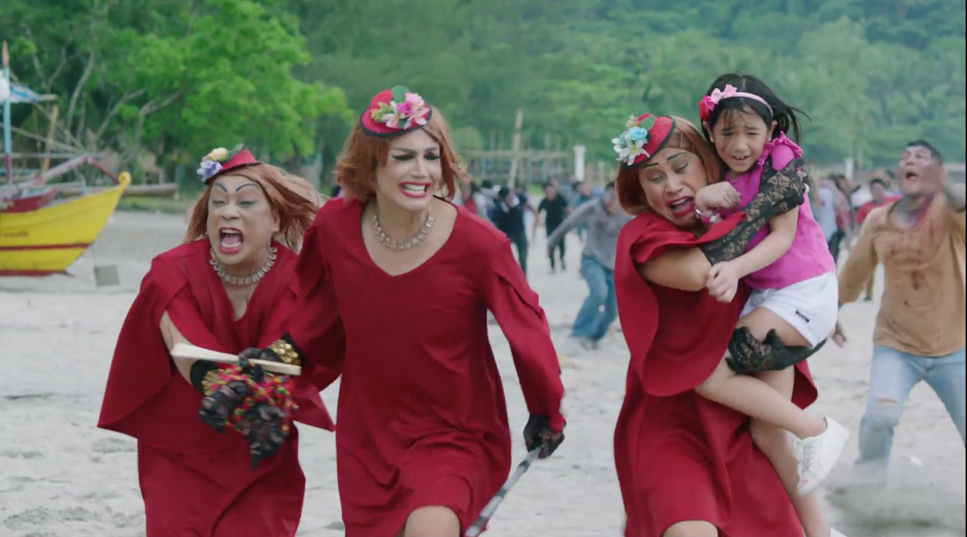 The lolas run away from the zombies. Screengrab from Eat Bulaga  Facebook page  