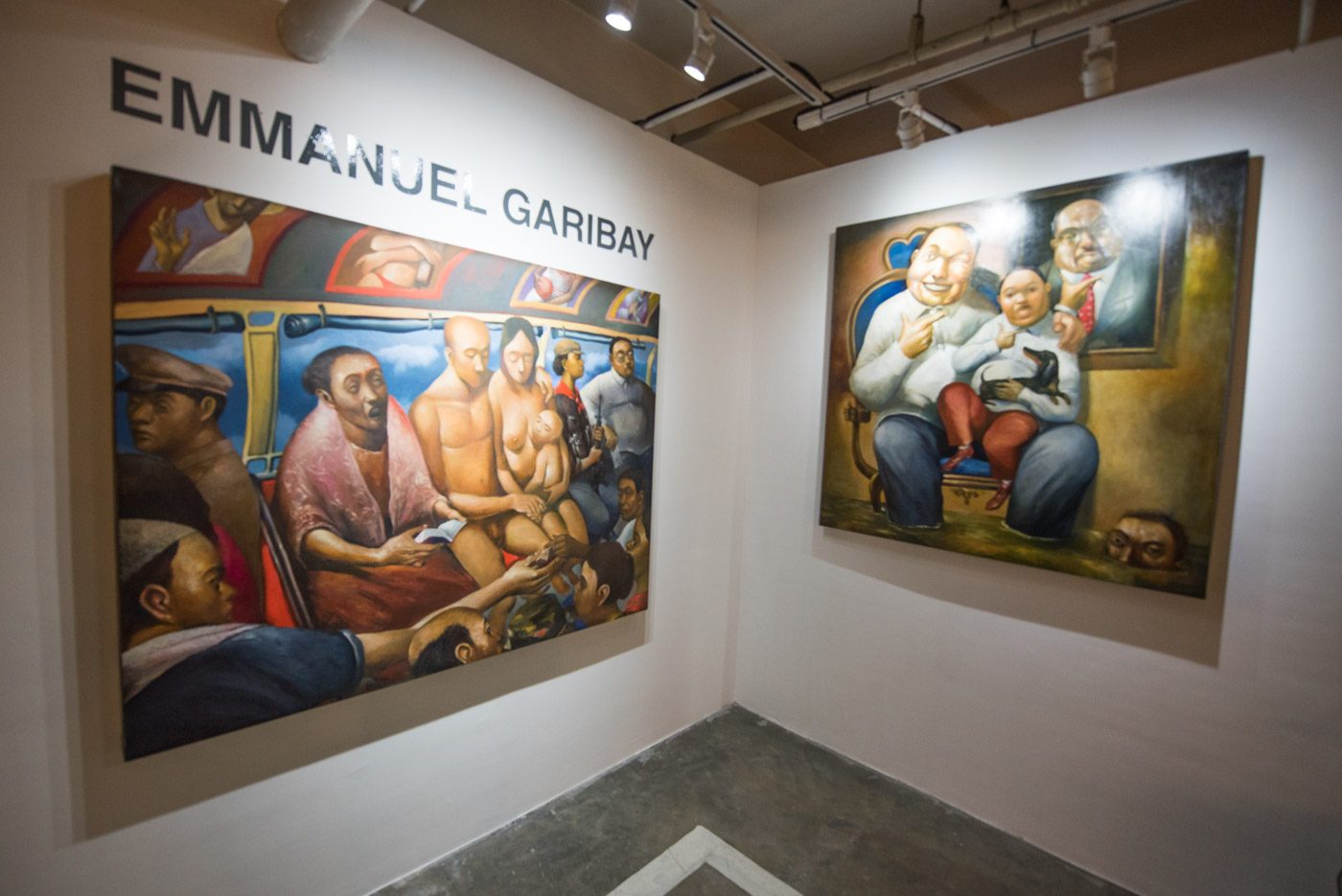 LANSANGAN. Emmanuel Garibay explores the Philippine socio-political landscape in his exhibit. Photo by Alecs Ongcal/Rappler 