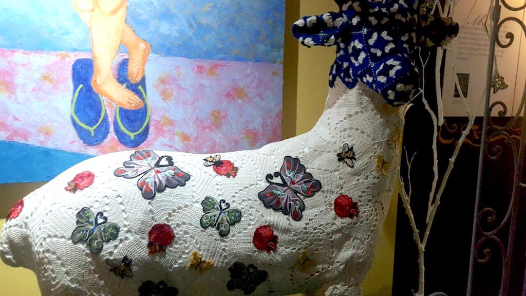 OH DEAR, RAIN DEAR. The pieces features crochet work and embroidery by the artist. Photo by Amanda Lago/Rappler 
