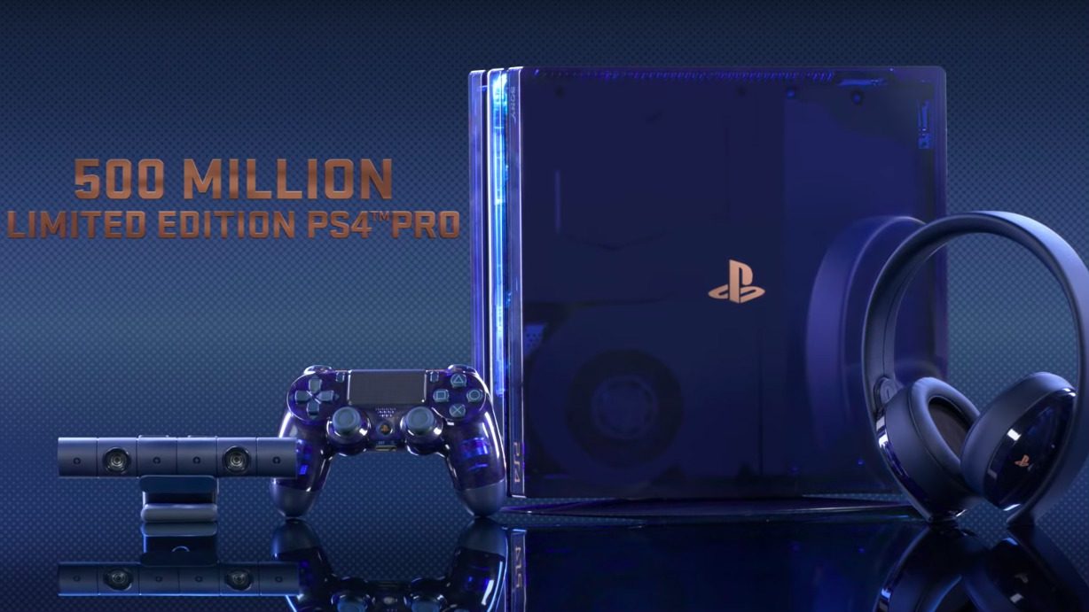MILESTONE MODEL. This limited edition PS4 Pro celebrates the brand's 500M achievement. Screenshot from Sony 
